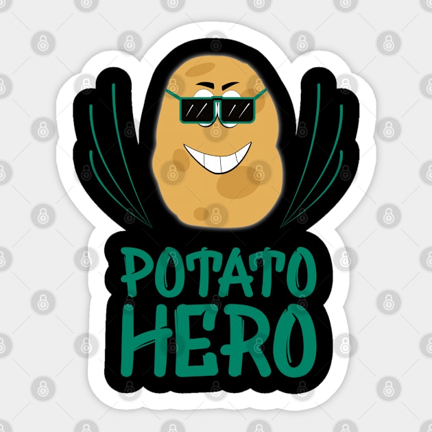 Potato Hero Funny Vegettarian Gift Idea Sticker by Tesign2020